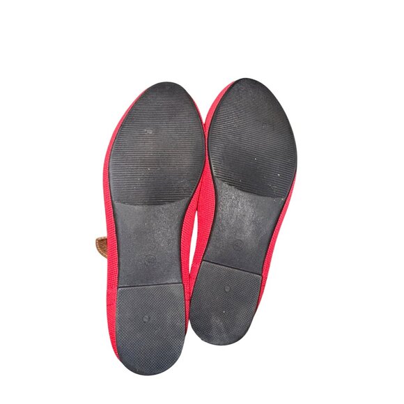 Red Mesh Rothy like Slip-On Flats 9.5 Casual Comfort Ballet Shoes Cushioned Prep - Picture 7 of 10